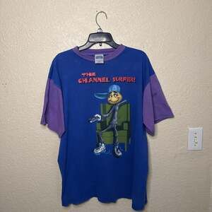 Vintage 90s The Channel Surfer TULTEX T-Shirt. Size XL